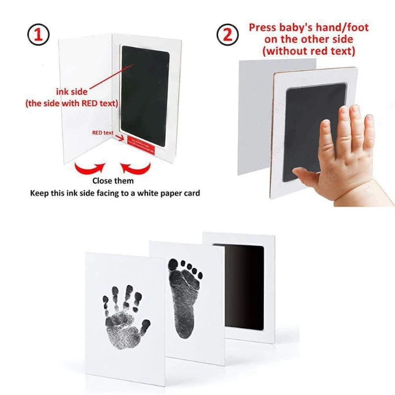 Baby DIY Hand And Footprint Kit Ink Pad Newborn Handprint Souvenir Accessories Toddlers Photo Frame Wash free Safe ink Baby Gift