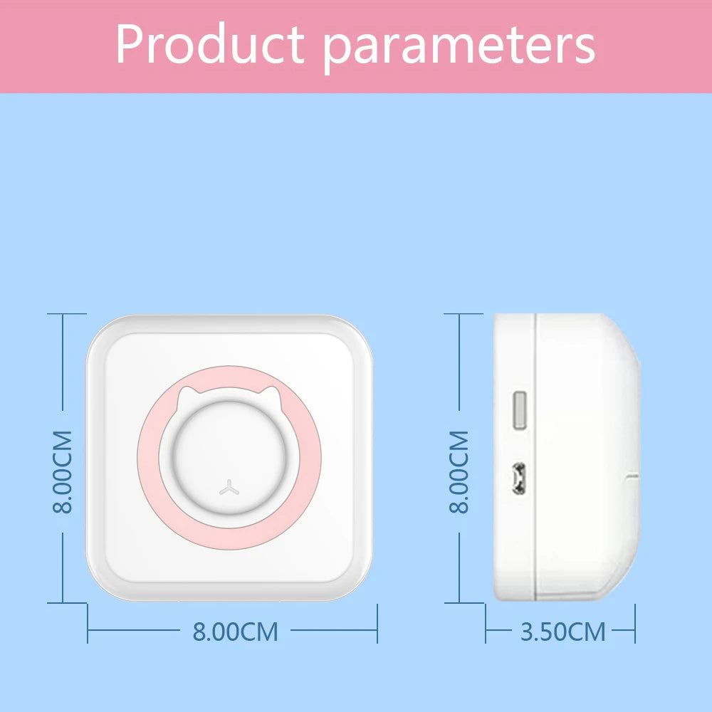Elough Mini Printer Portable Label Printer Sticker Wireless Inkless Self-adhesive Thermal Printer Impresora Portátil IOS Android