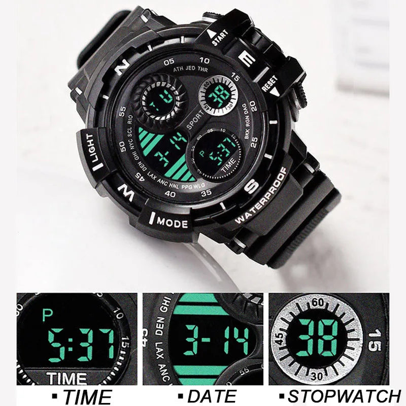 Military Digital Watch for Men Outdoor Men's Sports Watches Clock Waterproof Luminous Chronograph Student Electronic Wristwatch