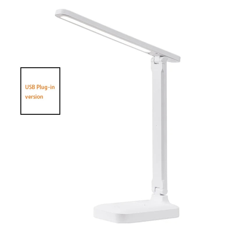 Folding table lamp eye protection touch dimmable LED lamp student dormitory bedroom reading USB rechargeable table lamp