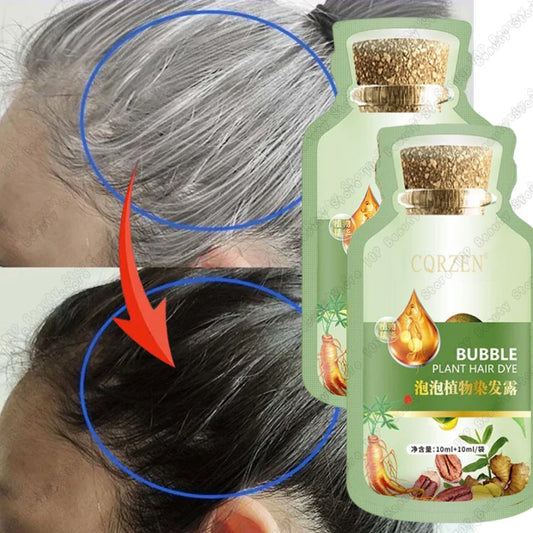 Pure Natural Herbal Hair Dye Shampoo 5 Minutes Change Hair Color Non-irritating Repair Gray White Fashion Hair Care