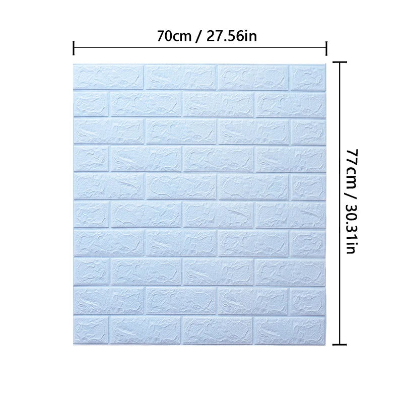 1-10Pcs 77cm*70cm 3D Wall Sticker Imitation Brick Bedroom Home Decor Waterproof Self-adhesive DIY Wallpaper for Living Room