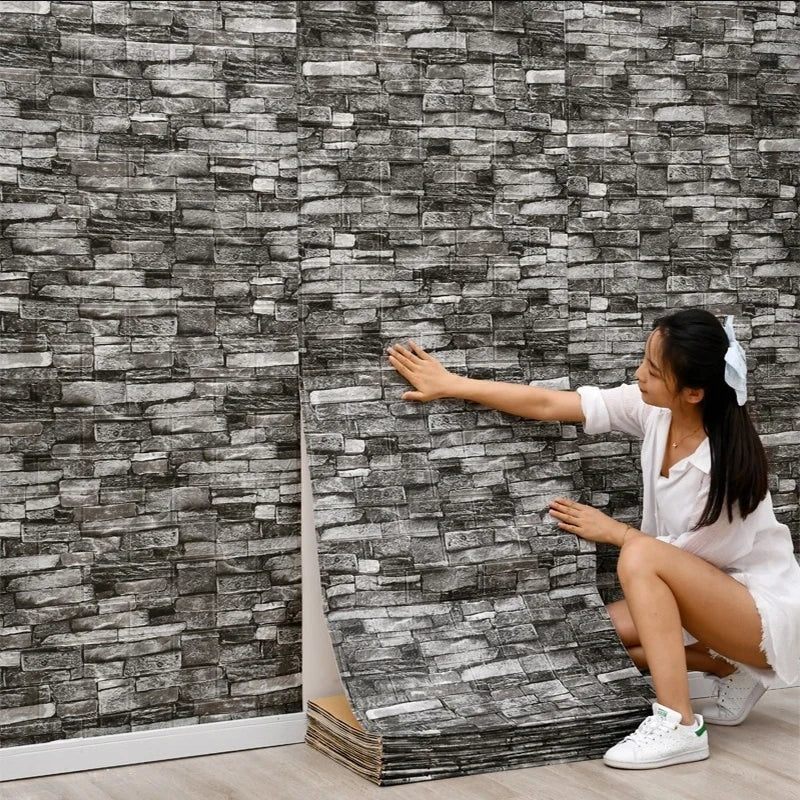 1-10Pcs 77cm*70cm 3D Wall Sticker Imitation Brick Bedroom Home Decor Waterproof Self-adhesive DIY Wallpaper for Living Room