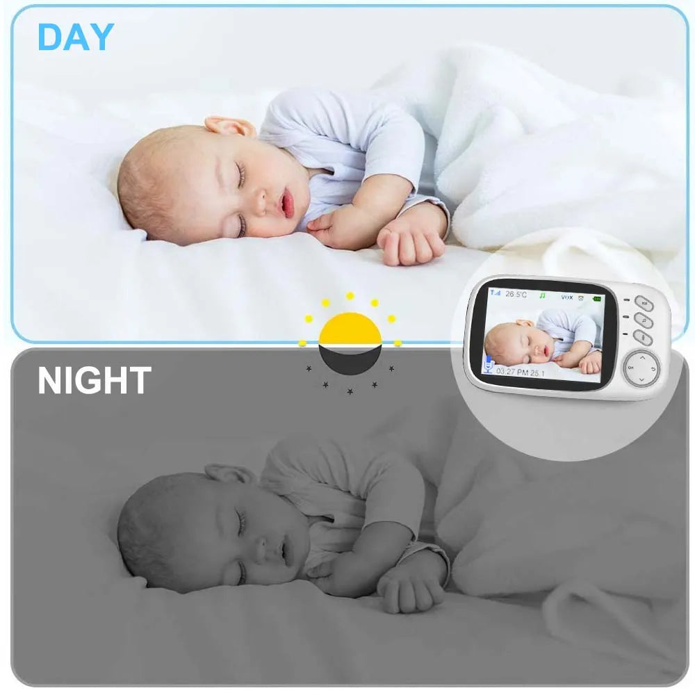 1080P Video Baby Monitor 2.4G Mother Kids Two-way Audio Night Vision Video Surveillance Cameras With Temperature display Screen