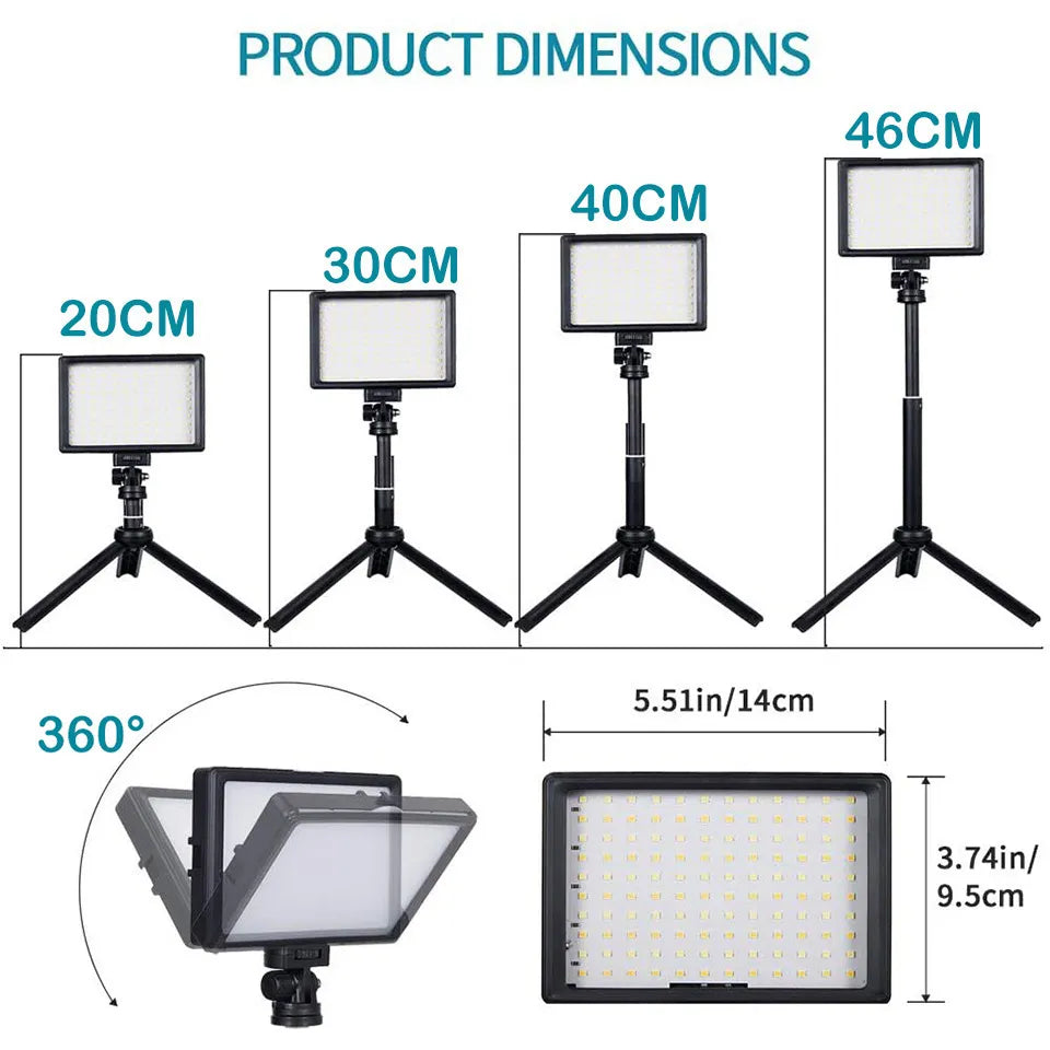 LED Photography Video Light Panel Lighting Photo Studio Lamp Kit For Shoot Live Streaming Youbube With Tripod Stand RGB Filters