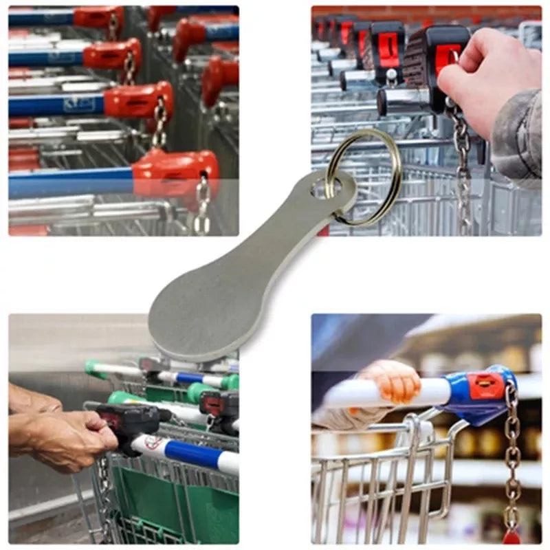 1/2pcs Metal Shopping Cart Tokens Trolley Token Key Ring Decorative Keychain Multipurpose Shopping Portable For Home Outdoor